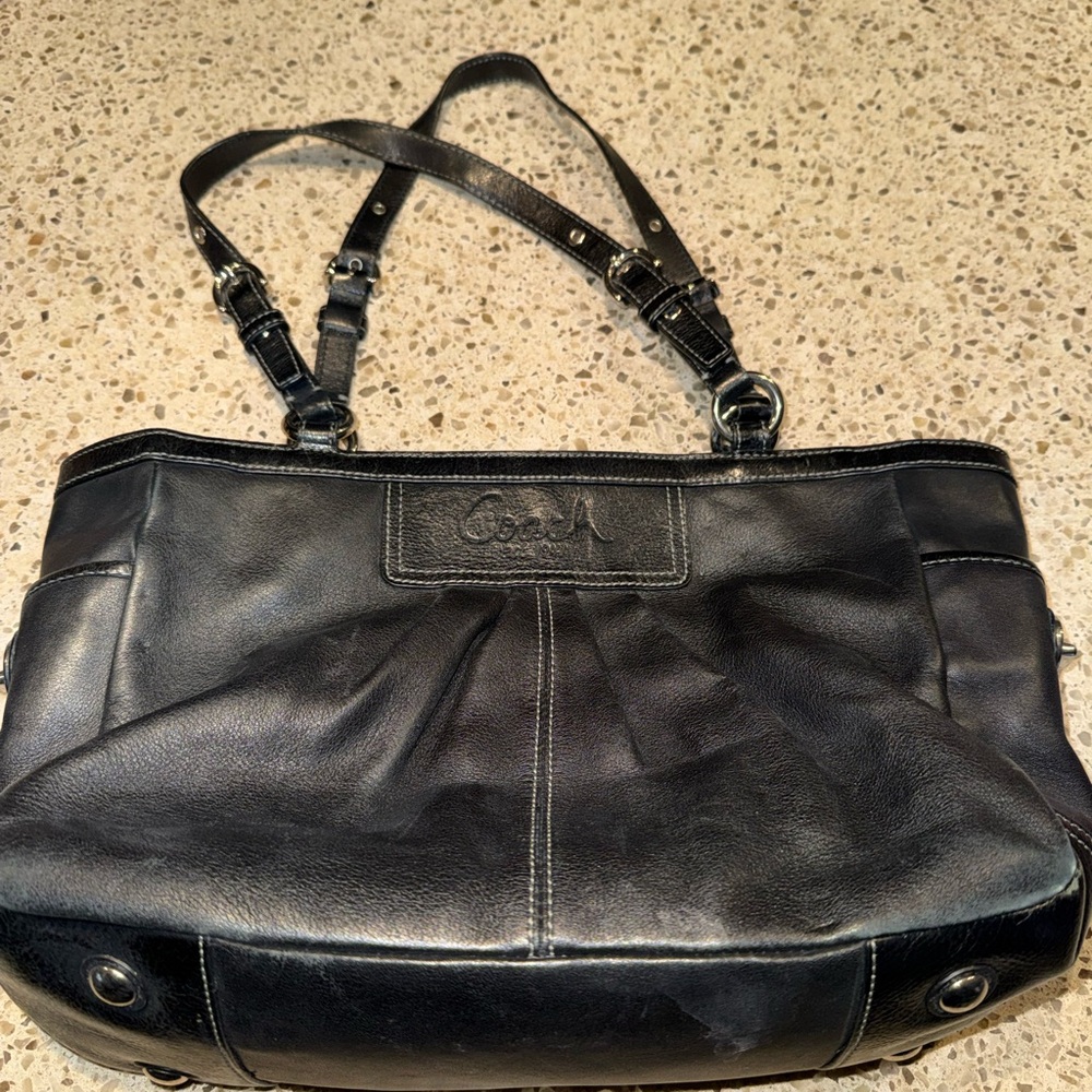 Coach Black Leather Shoulder Bag